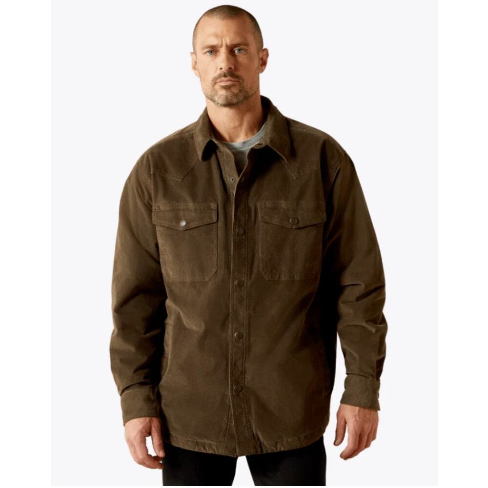 Woolrich Mens Alaskan Cordoroy Fleece Lined Overshirt Size XL Chocolate Brown